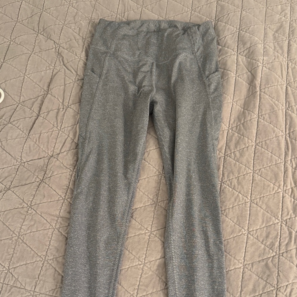 Danskin Gray and White Striped Leggings